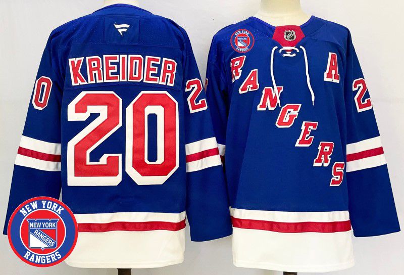 Men New York Rangers #20 Kreider Blue Fanatics 2025 NHL Jersey style 7